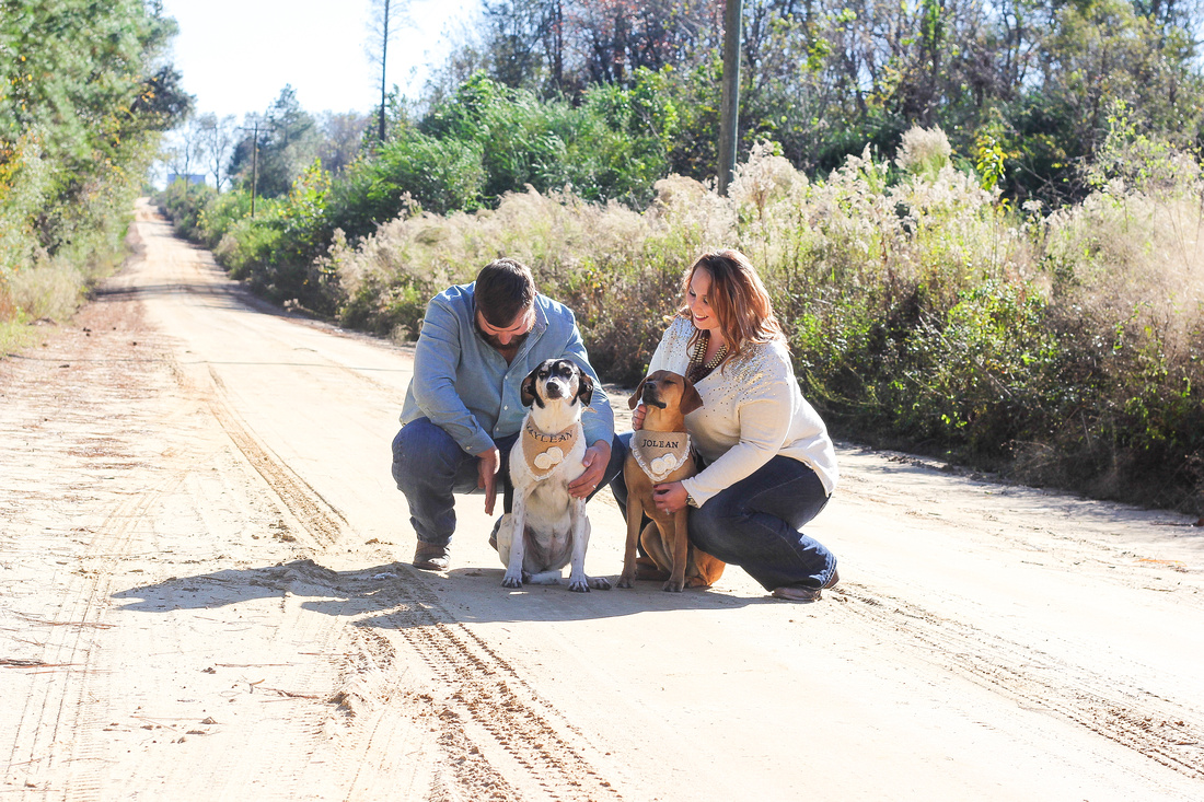 Family Christmas Photo with dogs in Ashburn, GA Photographer Amanda Lynn Photography