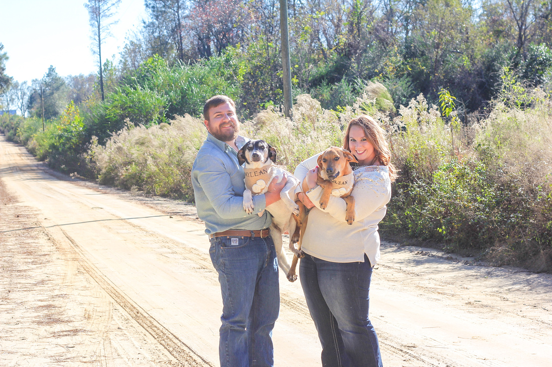 Family Christmas Photo with dogs in Ashburn, GA Photographer Amanda Lynn Photography